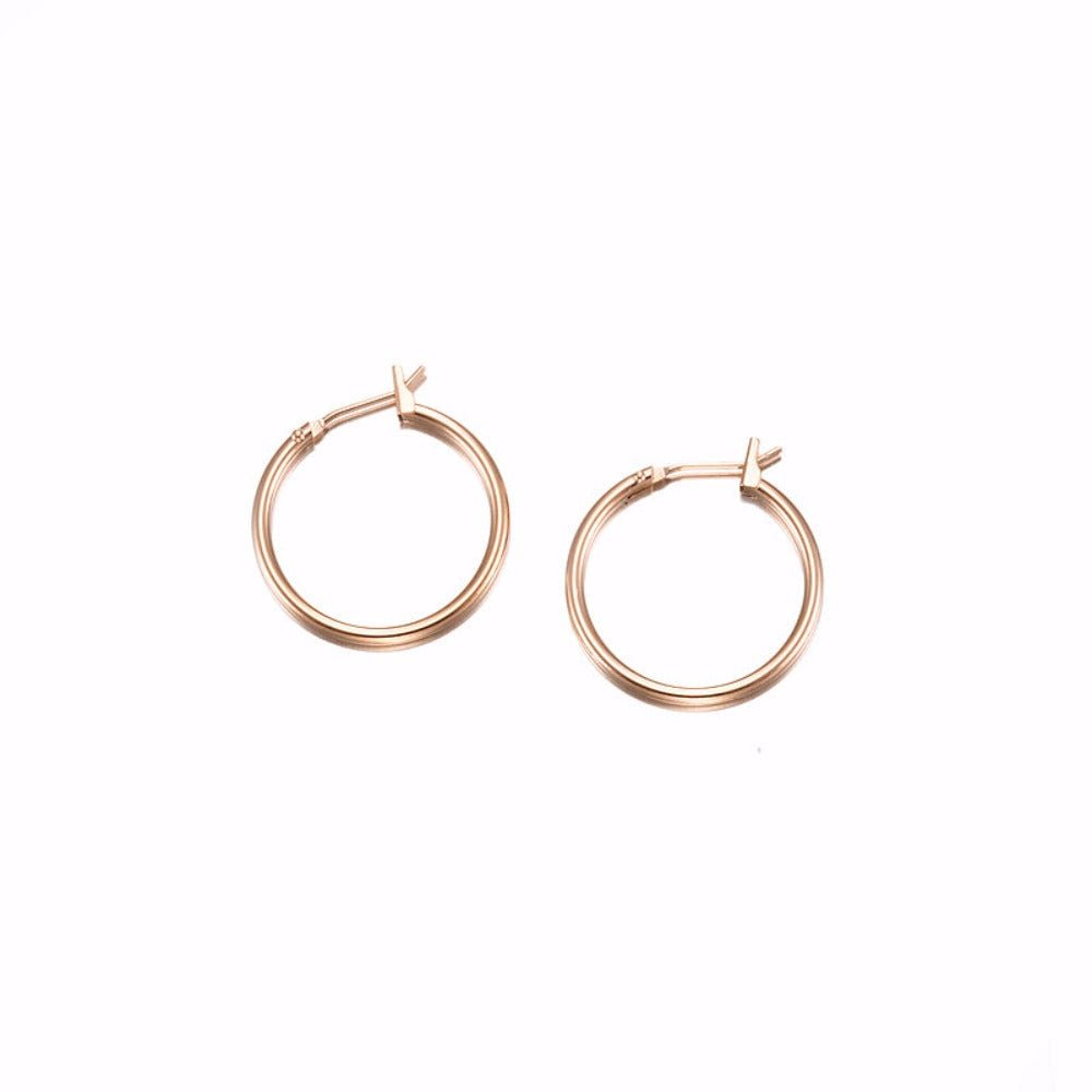 18ct Heavy Rose Gold Plated Hoop Earrings - USA Made - Brands N More