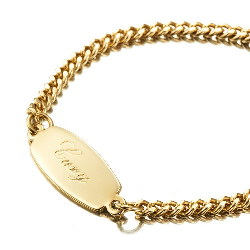 18ct Heavy Yellow Gold Plated Baby ID Bracelet with Parrot Clasp - USA Made - Brands N More