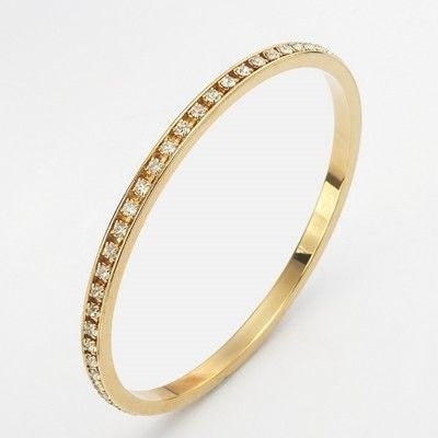 18ct Heavy Yellow Gold Plated Bangle Made with SWAROVSKI® Crystals - Brands N More
