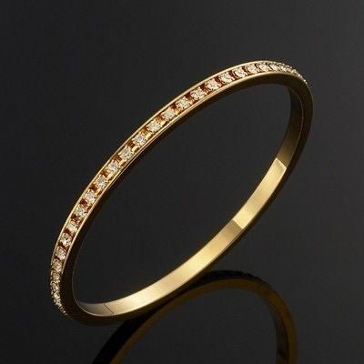 18ct Heavy Yellow Gold Plated Bangle Made with SWAROVSKI® Crystals - Brands N More