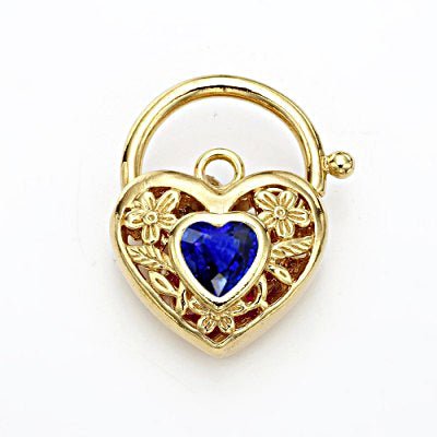 18ct Heavy Yellow Gold Plated Dark Blue Filigree Heart Locket - USA Made - Brands N More