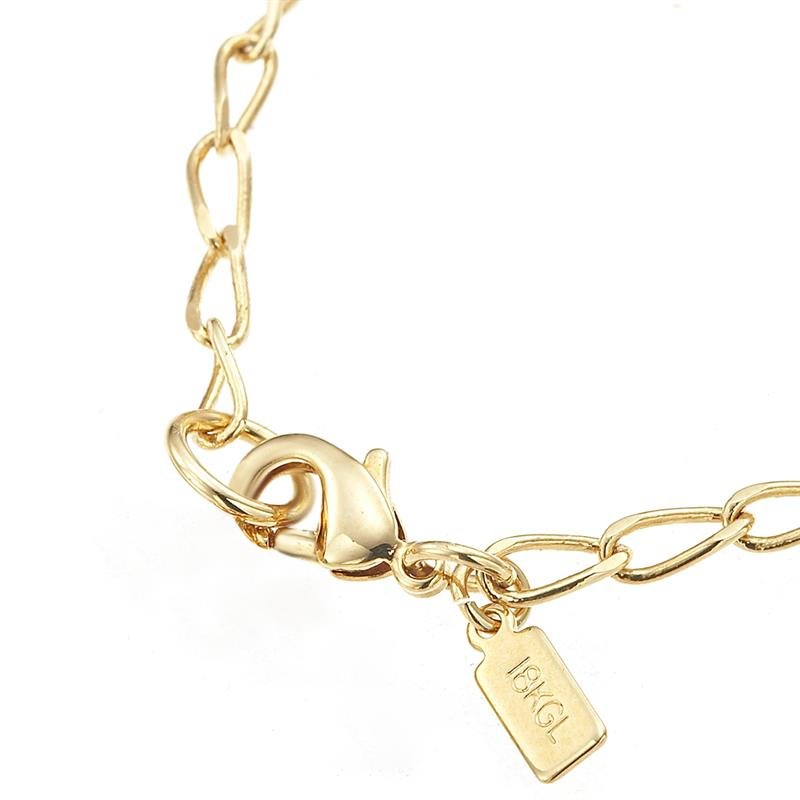 18ct Heavy Yellow Gold Plated Le Mans Child Bracelet with Lobster Clasp - USA Made - Brands N More