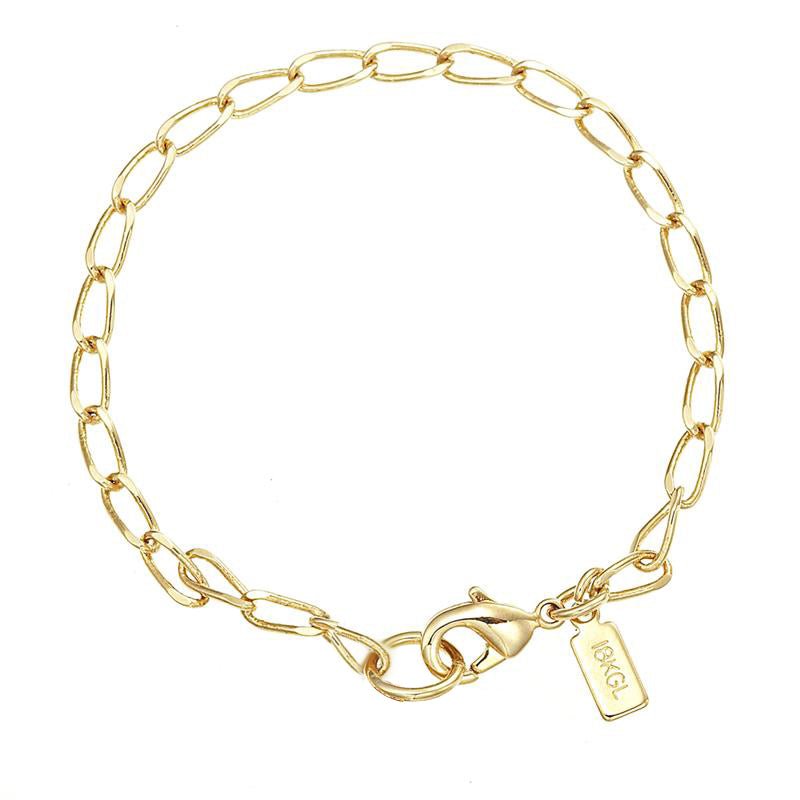18ct Heavy Yellow Gold Plated Le Mans Child Bracelet with Lobster Clasp - USA Made - Brands N More