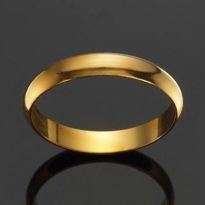 18ct Heavy Yellow Gold Plated Men's 4mm Band Ring - USA MADE - Brands N More