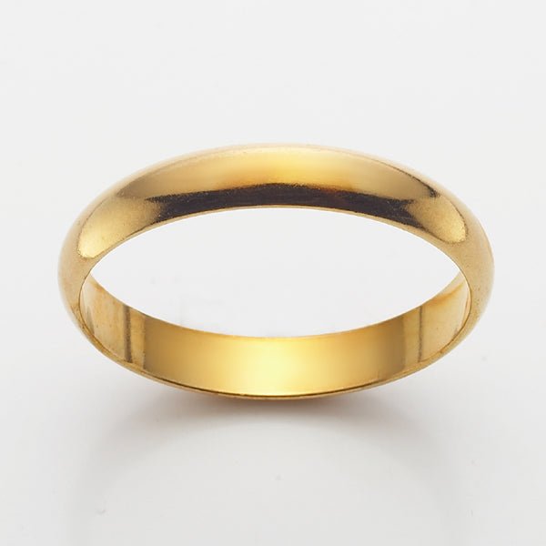 18ct Heavy Yellow Gold Plated Men's 4mm Band Ring - USA MADE - Brands N More