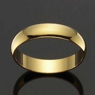 18ct Heavy Yellow Gold Plated Men's 5mm Band Ring - USA MADE - Brands N More