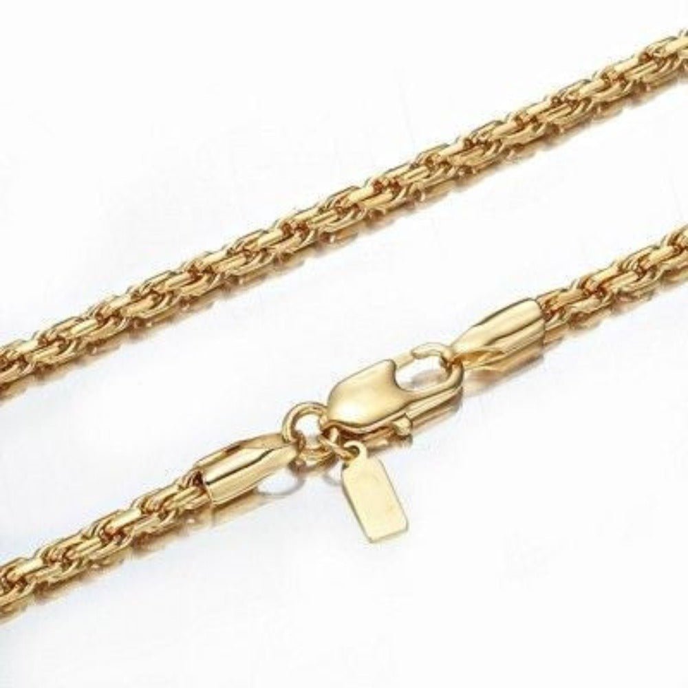18ct Heavy Yellow Gold Plated Rope Chain Necklace - USA Made - Brands N More