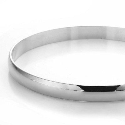 7mm Wide 925 Sterling Silver Plated Plain Bangle - USA Made - Brands N More