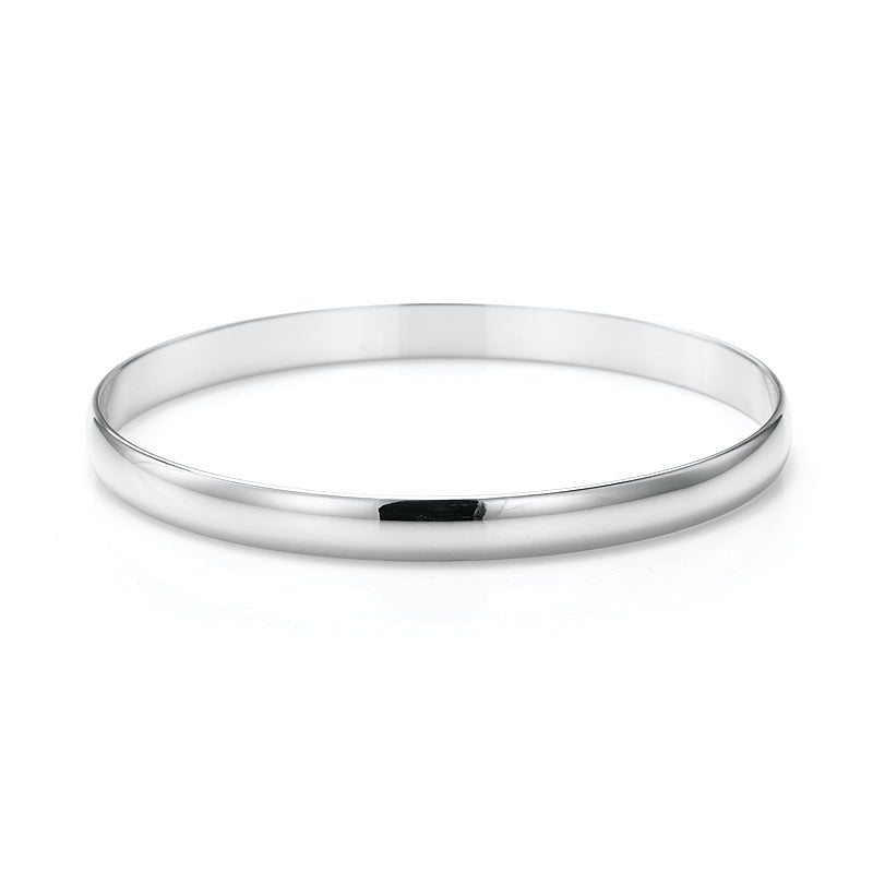 7mm Wide 925 Sterling Silver Plated Plain Bangle - USA Made - Brands N More