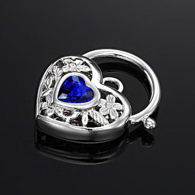 925 Sterling Silver Plated Dark Blue Filigree Heart Locket - USA Made - Brands N More