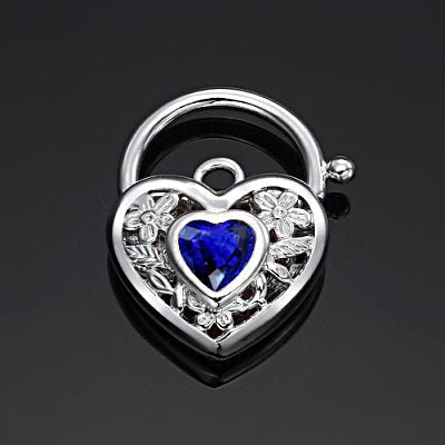 925 Sterling Silver Plated Dark Blue Filigree Heart Locket - USA Made - Brands N More