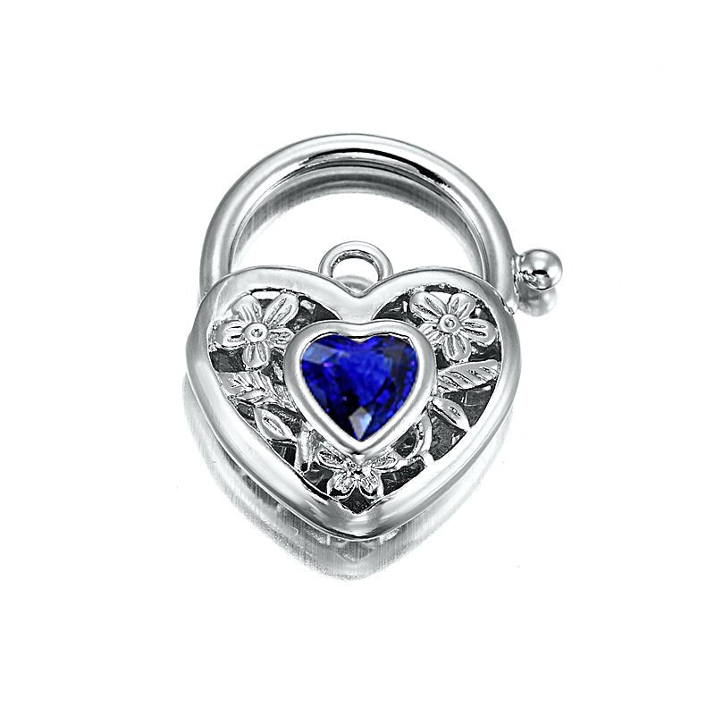 925 Sterling Silver Plated Dark Blue Filigree Heart Locket - USA Made - Brands N More