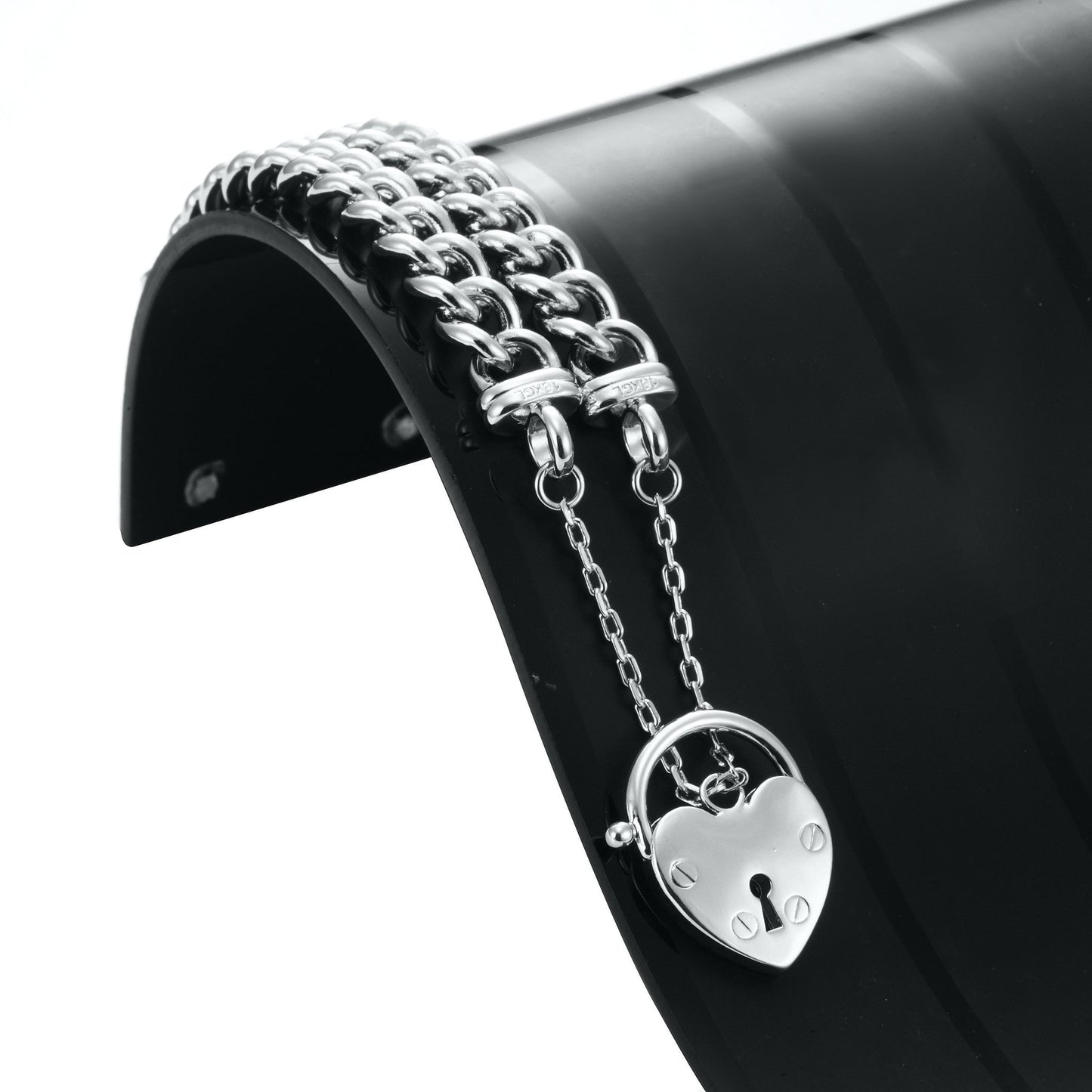 925 Sterling Silver Plated Euro Chain Bracelet Featuring a Plain Locket - USA Made - Brands N More