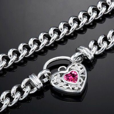 925 Sterling Silver Plated Euro Chain Necklace with a Pink Filigree Locket - USA Made - Brands N More