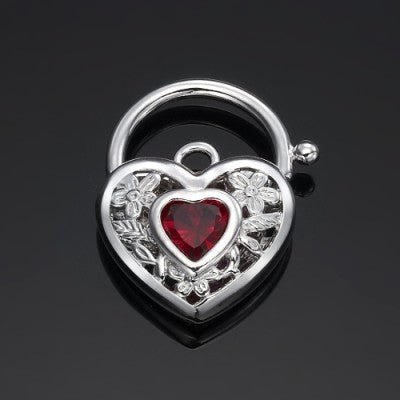 925 Sterling Silver Plated Simulated Ruby Filigree Heart Locket - USA Made - Brands N More