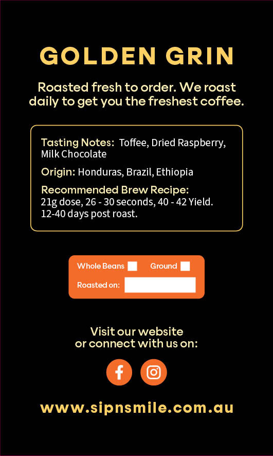 Specialty Coffee - Golden Grin 1kg Beans | Brands N More