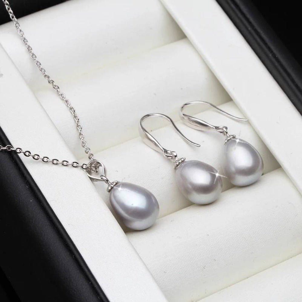 Classic Freshwater Pearl Drop Earring & Necklace Set - Brands N More