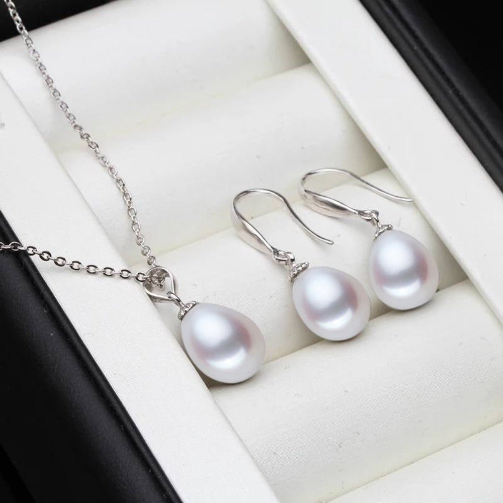 Classic Freshwater Pearl Drop Earring & Necklace Set - Brands N More