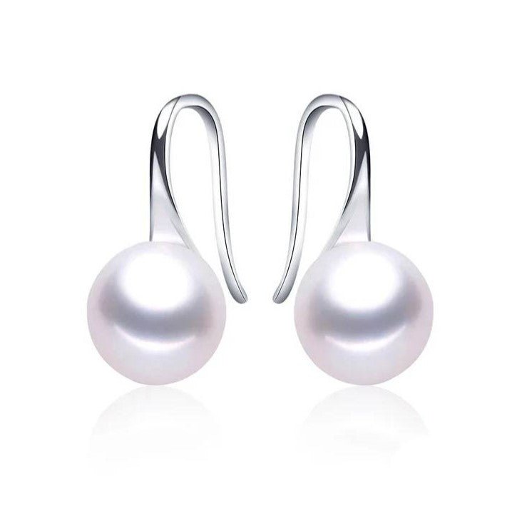 Designer French Hook Drop Earrings made with Genuine Freshwater Pearls - Brands N More
