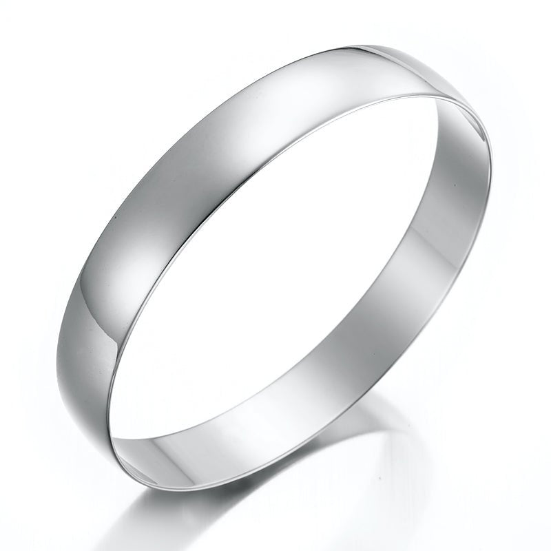 Extra Wide 925 Sterling Silver Plated Large Plain Bangle Women's - USA Made - Brands N More