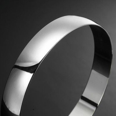 Extra Wide 925 Sterling Silver Plated Women's 13mm Plain Bangle - USA Made - Brands N More