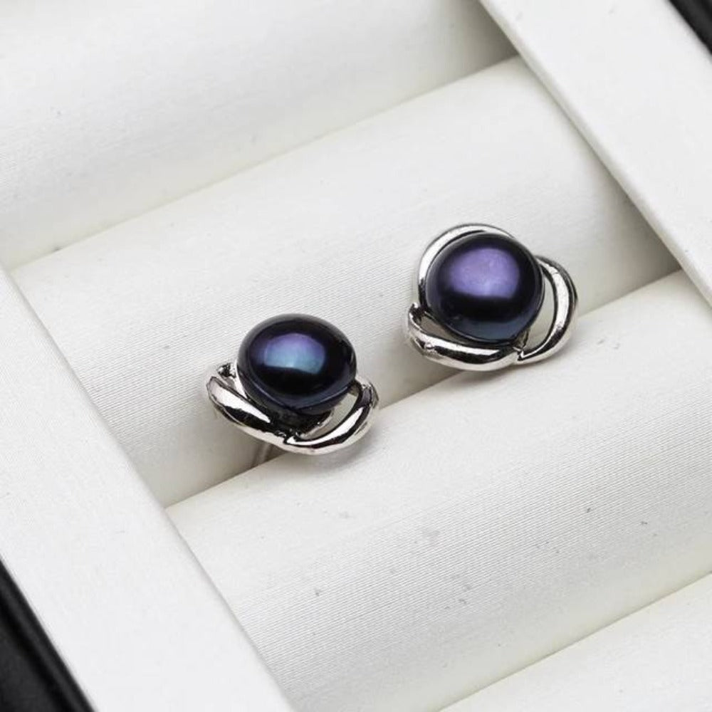 Genuine Freshwater Pearl Classic Swirl Stud Earrings - Brands N More