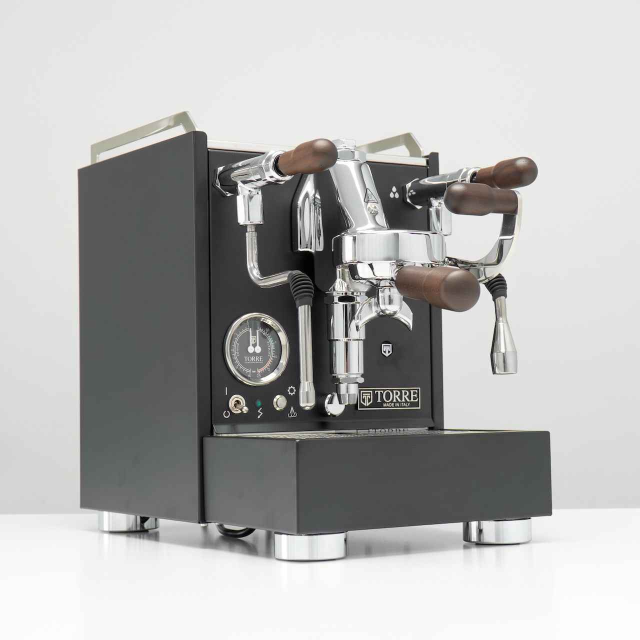 Torre Luigino TSP Matte Black Espresso Machine with Wood & Joystick - Home Coffee Machines - Brands N More
