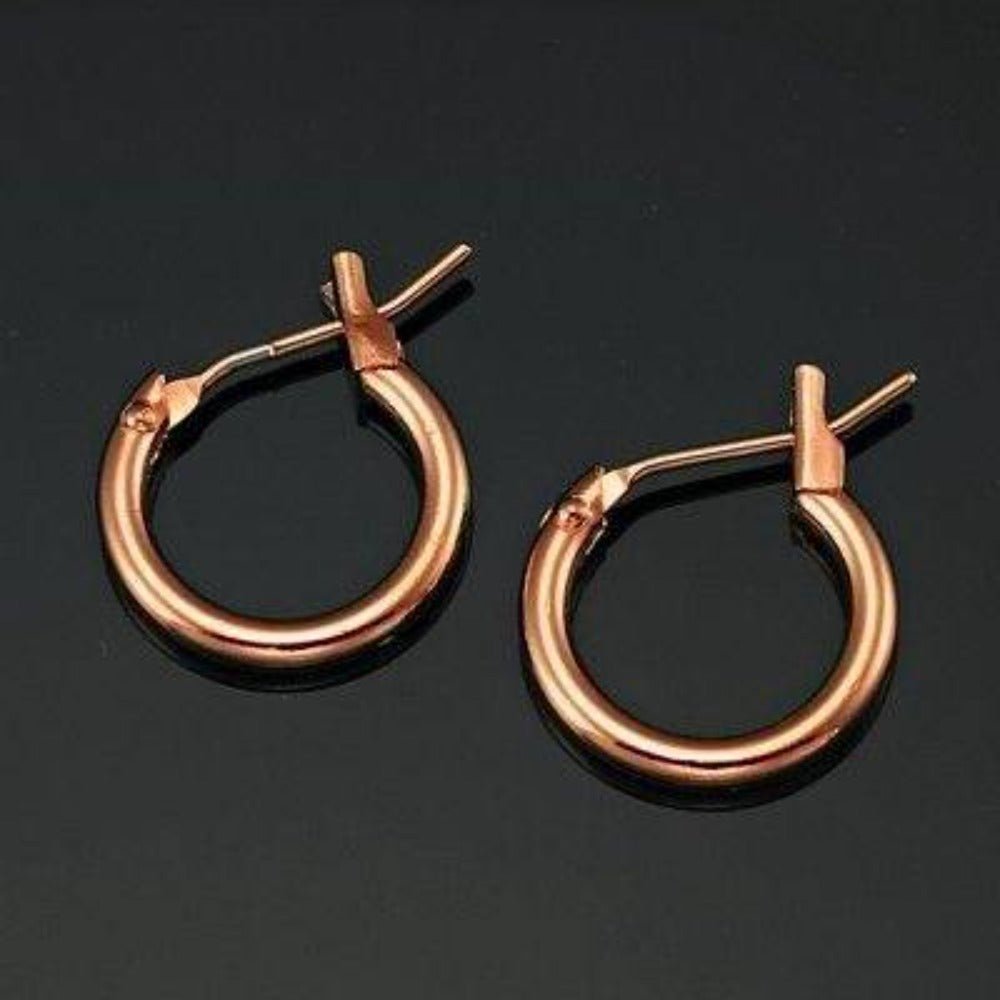 18ct Heavy Rose Gold Plated 6mm (Babies) & 9mm (Children's) Hoop Earrings - USA Made - Brands N More