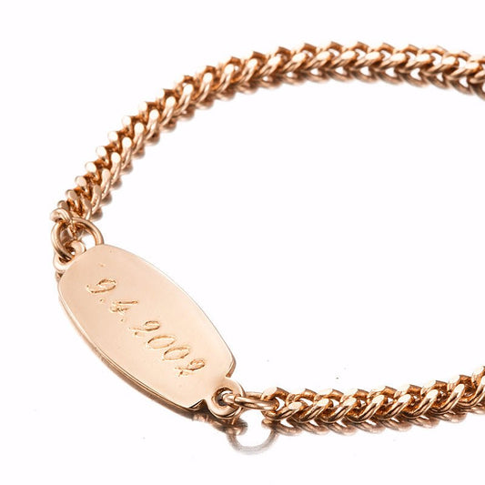 18ct Heavy Rose Gold Plated Baby ID Bracelet with Parrot Clasp - USA Made - Brands N More
