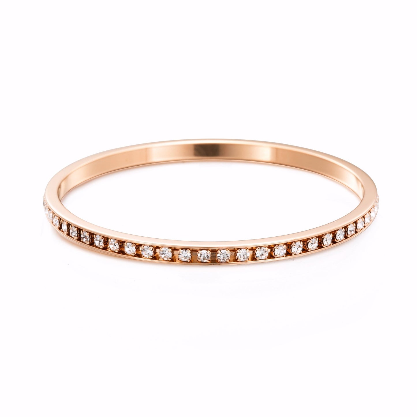18ct Heavy Rose Gold Plated Bangle Made with SWAROVSKI® Crystals - Brands N More