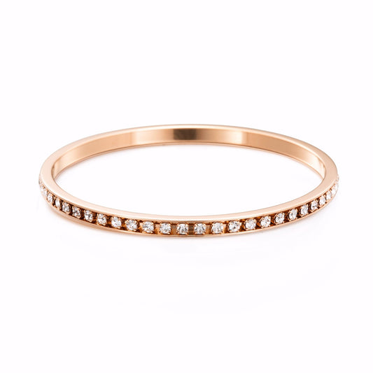 18ct Heavy Rose Gold Plated Bangle Made with SWAROVSKI® Crystals - Brands N More