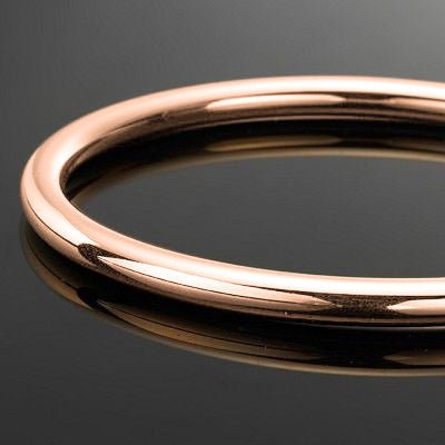18ct Heavy Rose Gold Plated Classic 5mm Wide Solid Golf Bangle - Brands N More