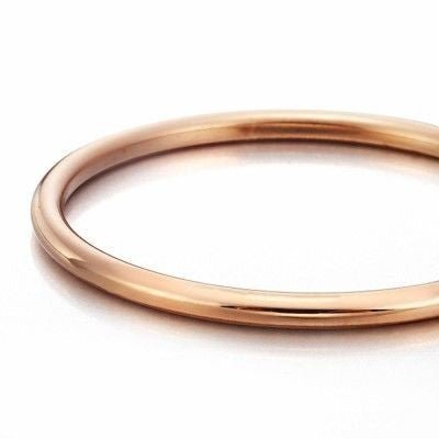 18ct Heavy Rose Gold Plated Classic Wide Solid Golf Bangle - Brands N More