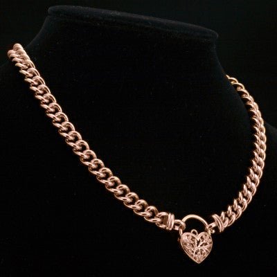 18ct Heavy Rose Gold Plated Euro Chain Necklace with a Filigree Locket - USA Made - Brands N More
