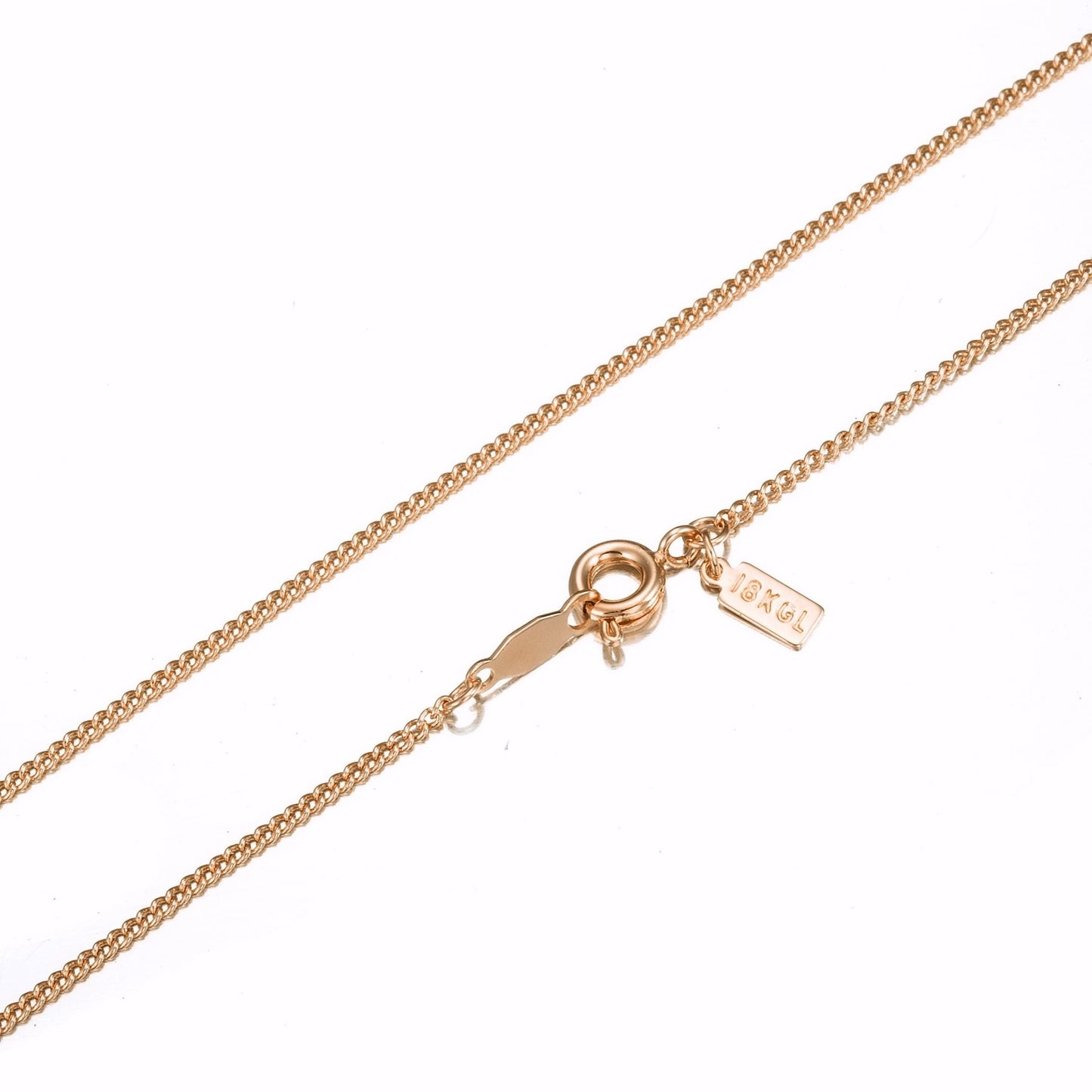 18ct Heavy Rose Gold Plated Fine Plain Chain Necklace - USA Made - Brands N More