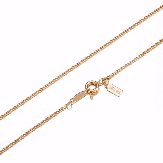 18ct Heavy Rose Gold Plated Fine Plain Chain Necklace - USA Made - Brands N More
