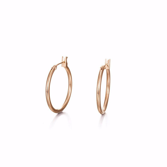 18ct Heavy Rose Gold Plated Hoop Earrings - USA Made - Brands N More