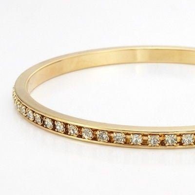18ct Heavy Yellow Gold Plated Bangle Made with SWAROVSKI® Crystals - Brands N More