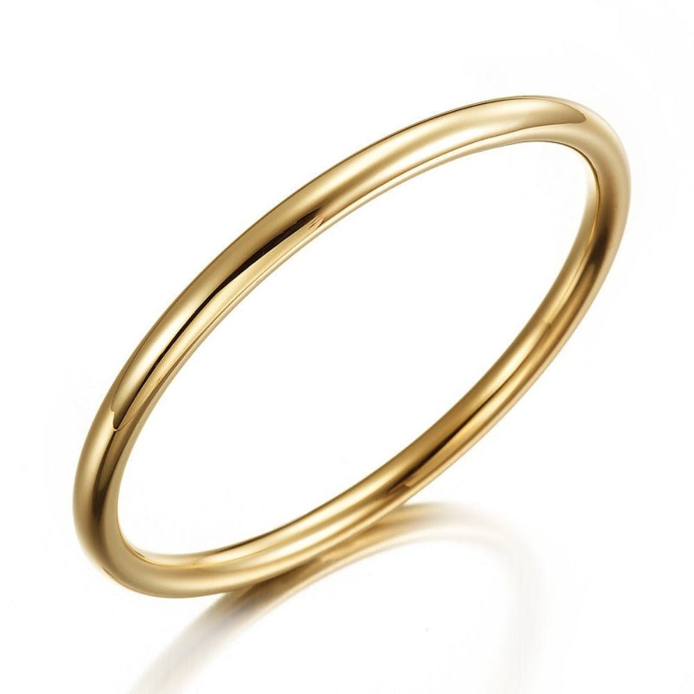18ct Heavy Yellow Gold Plated Classic Solid Golf Bangle - Brands N More