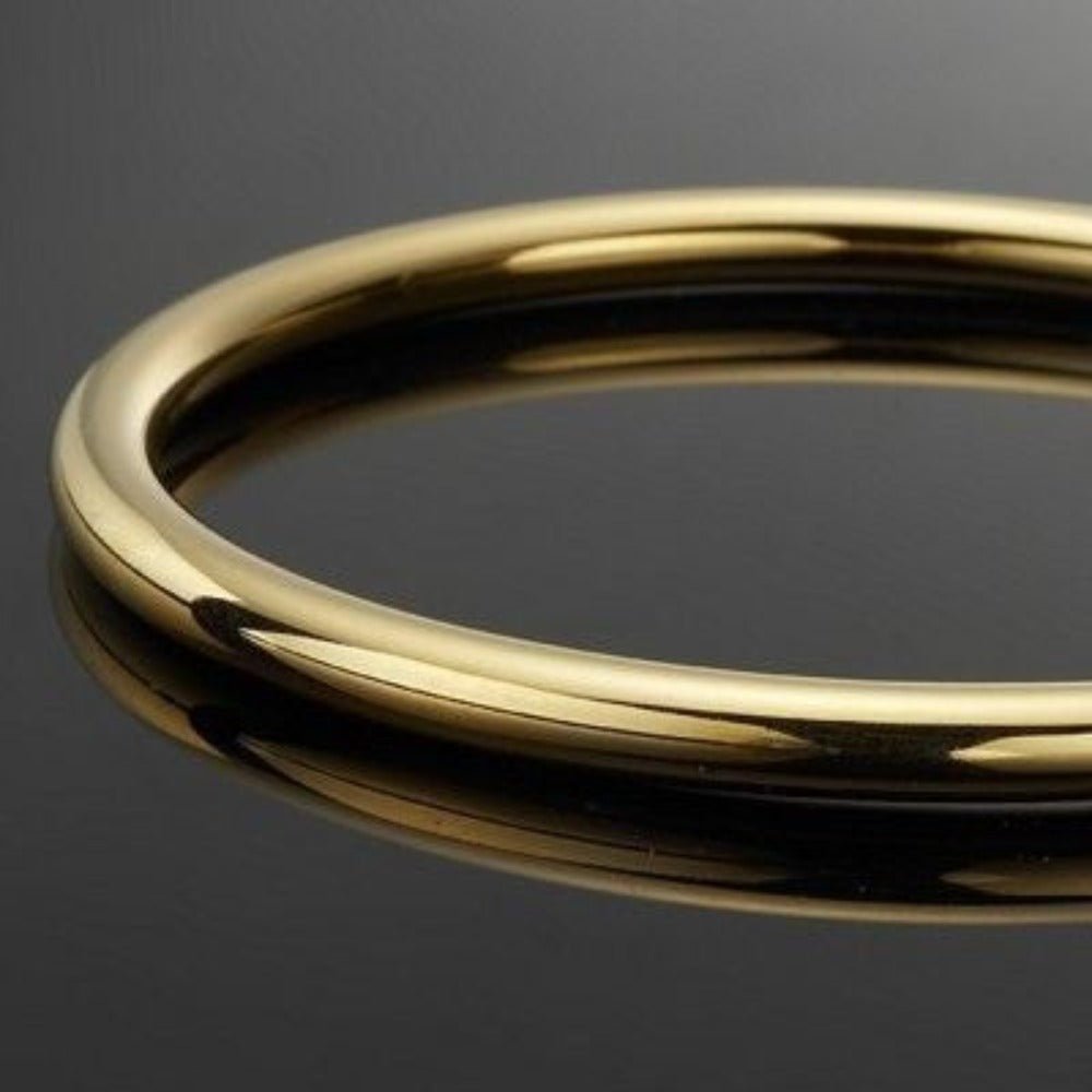 18ct Heavy Yellow Gold Plated Classic Solid Golf Bangle - Brands N More