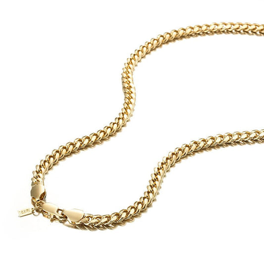 18ct Heavy Yellow Gold Plated Curb Chain Necklace with Lobster Clasp - USA Made - Brands N More