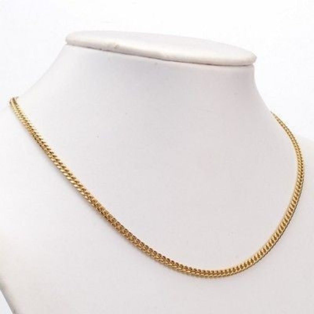 18ct Heavy Yellow Gold Plated Curb Chain Necklace with Lobster Clasp - USA Made - Brands N More