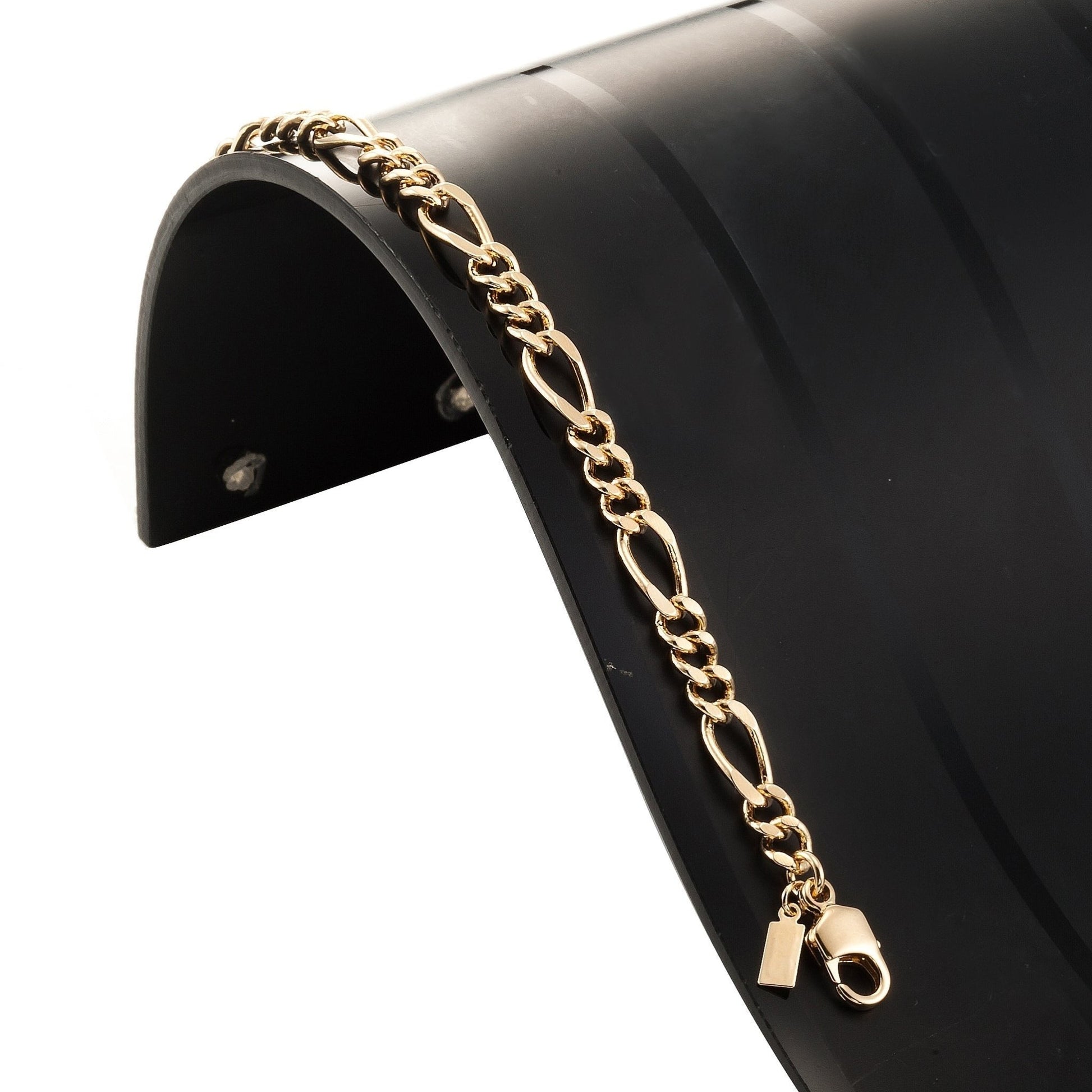 18ct Heavy Yellow Gold Plated Figaro Child Bracelet with Parrot Clasp - USA Made - Brands N More