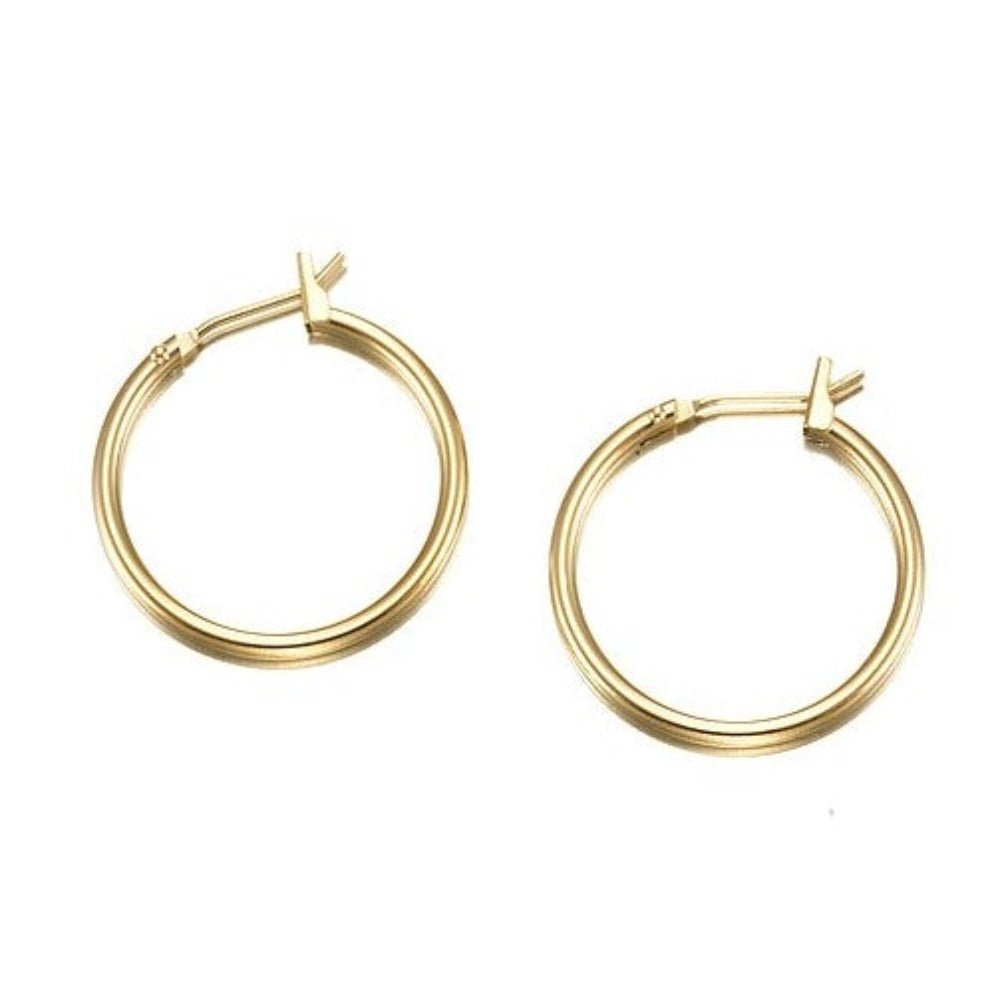 18ct Heavy Yellow Gold Plated Hoop Earrings - Brands N More