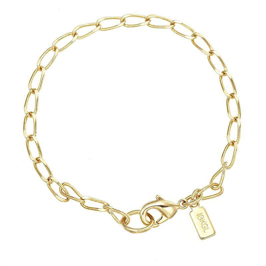 18ct Heavy Yellow Gold Plated Le Mans Child Bracelet with Lobster Clasp - USA Made - Brands N More