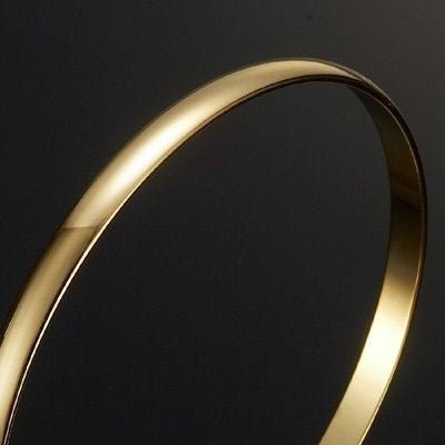 18ct Heavy Yellow Gold Plated Plain Bangle - USA Made - Brands N More