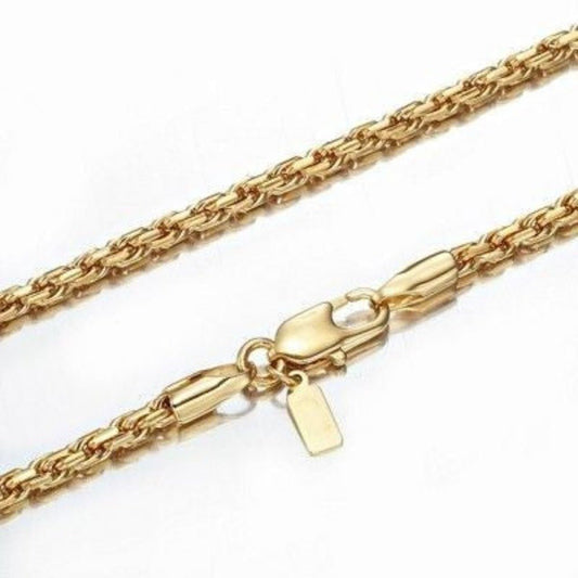 18ct Heavy Yellow Gold Plated Rope Chain Necklace - USA Made - Brands N More