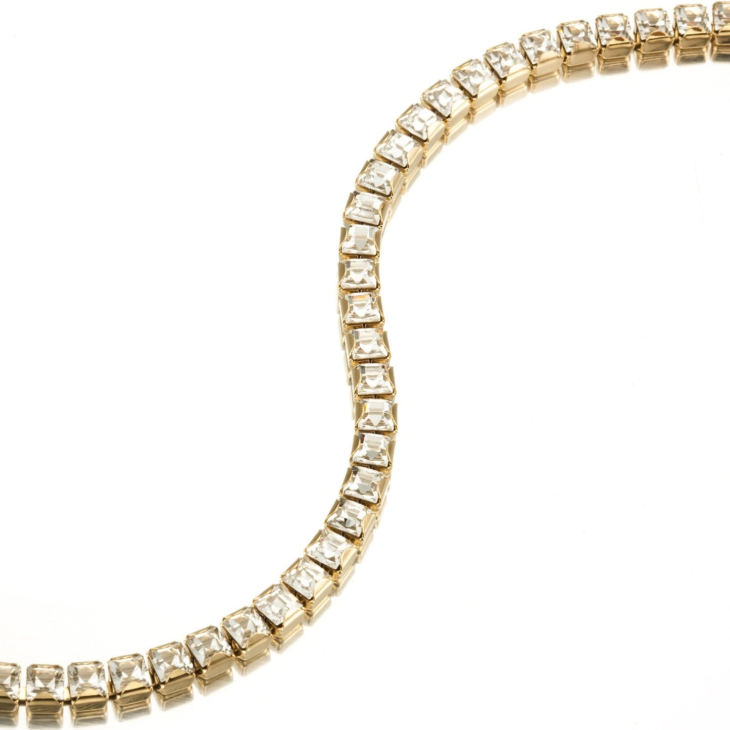 18ct Heavy Yellow Gold Plated Tennis Bracelet Made with SWAROVSKI® Crystals - USA Made - Brands N More