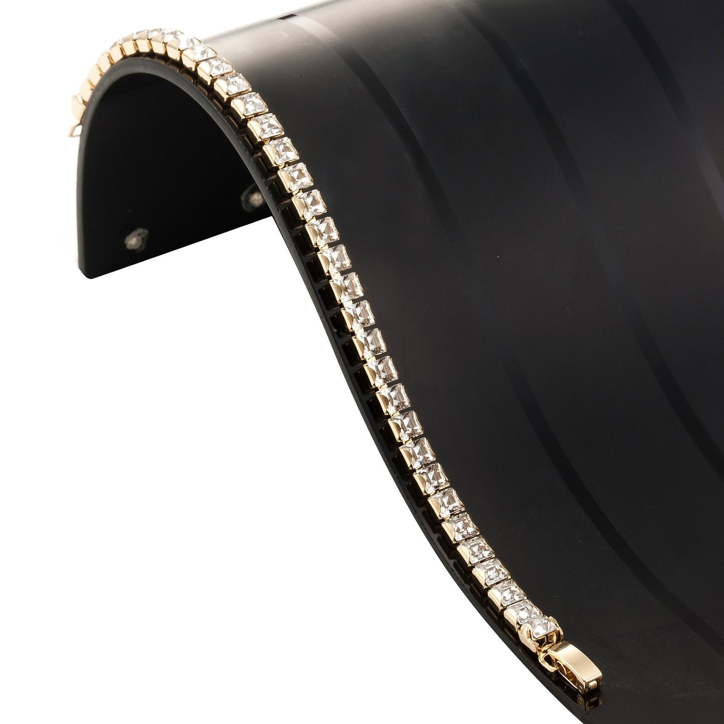 18ct Heavy Yellow Gold Plated Tennis Bracelet Made with SWAROVSKI® Crystals - USA Made - Brands N More