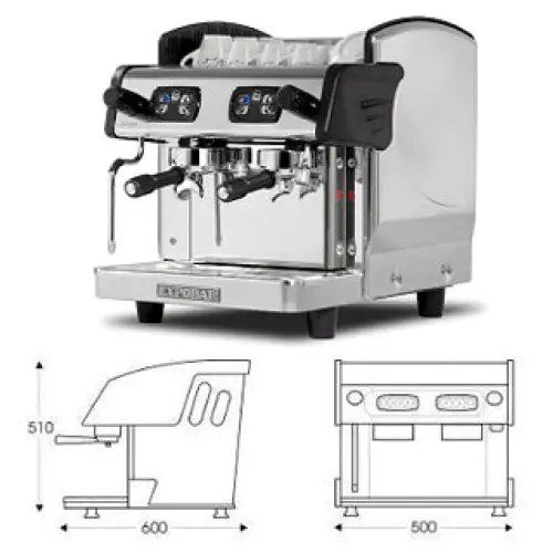 2 Group Zircon High Compact Coffee Machine Full